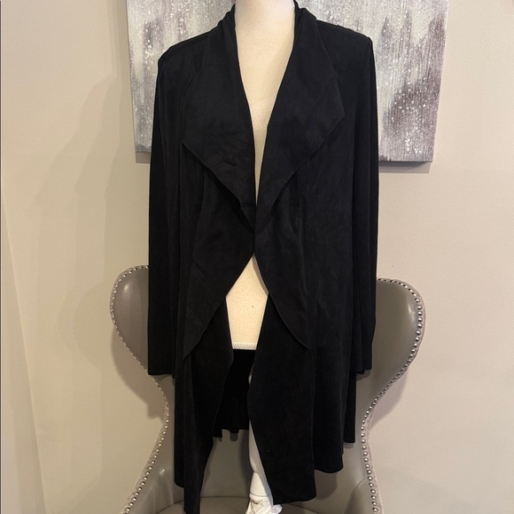 Alfani Jackets & Blazers - Alfani Faux Suede Black Women's Cardigan Size Large